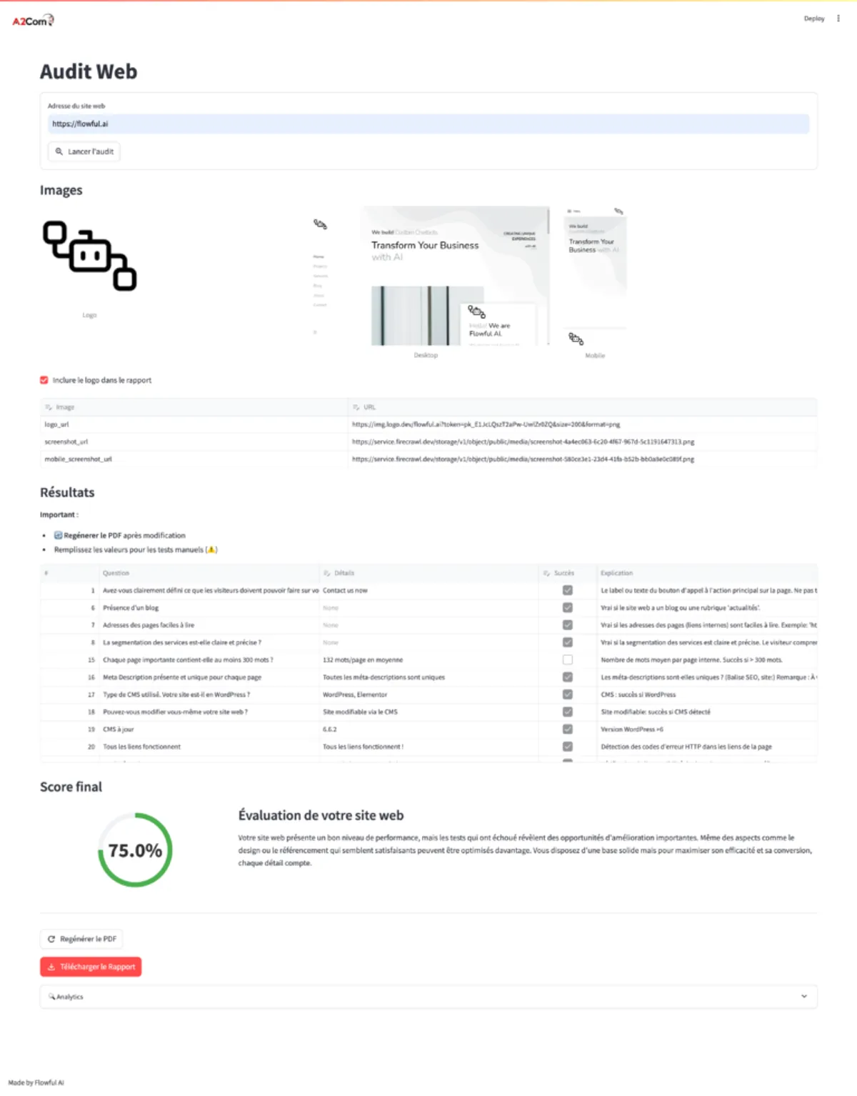A2Com: AI Web Audit Tool - Image 2