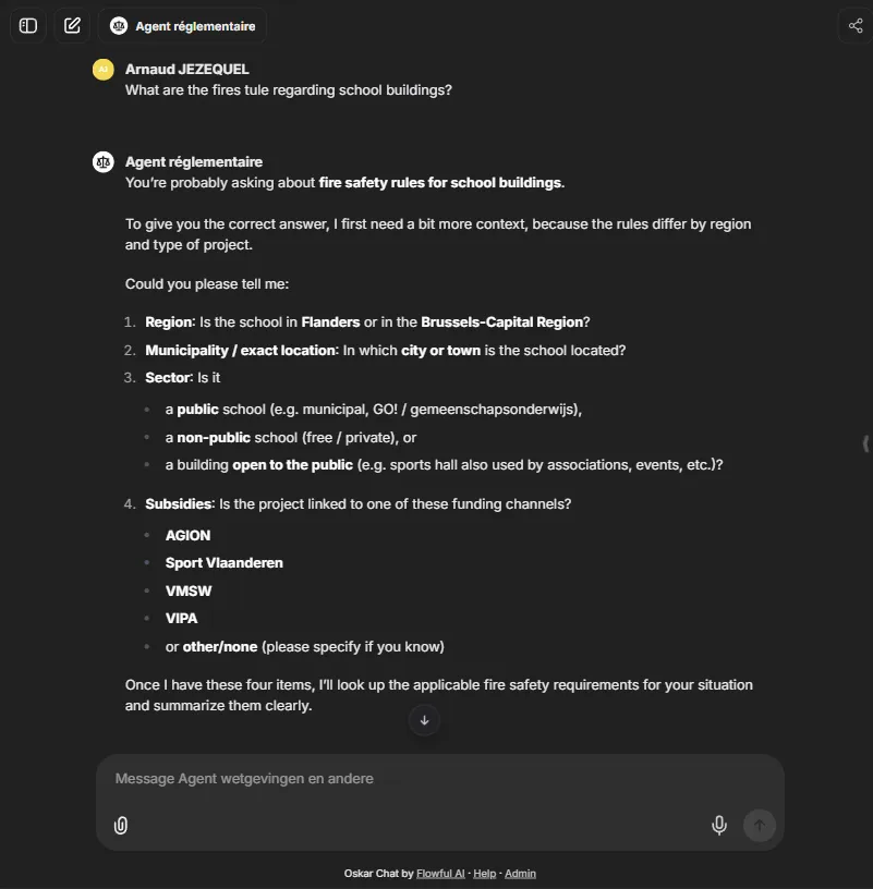Chatbot conversation showing smart clarifying questions