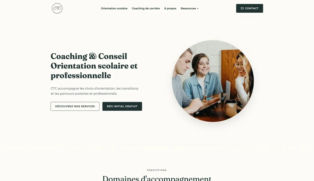 CTC professional website homepage