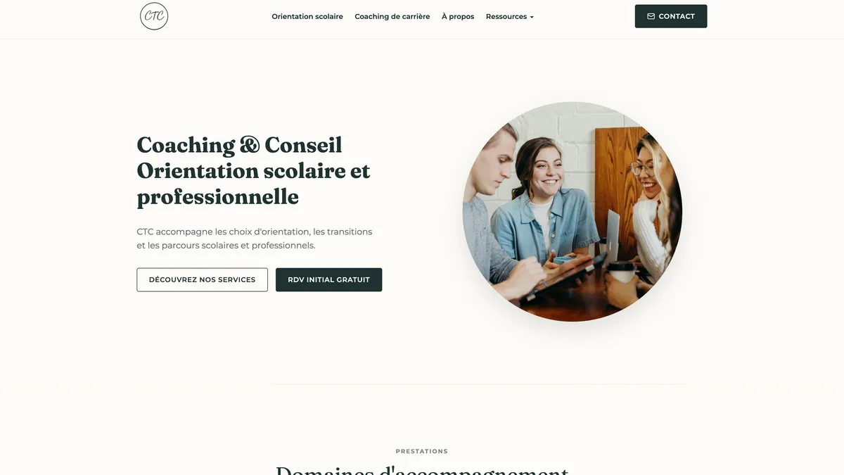 CTC professional website homepage