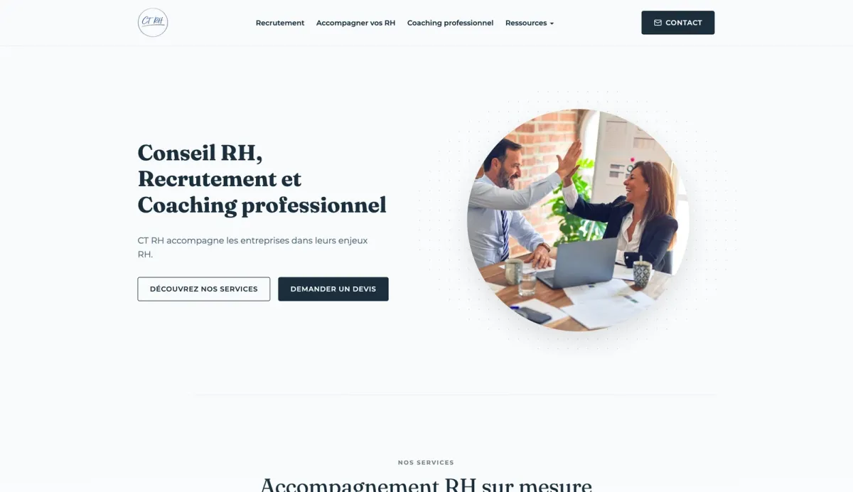 CT RH professional website homepage