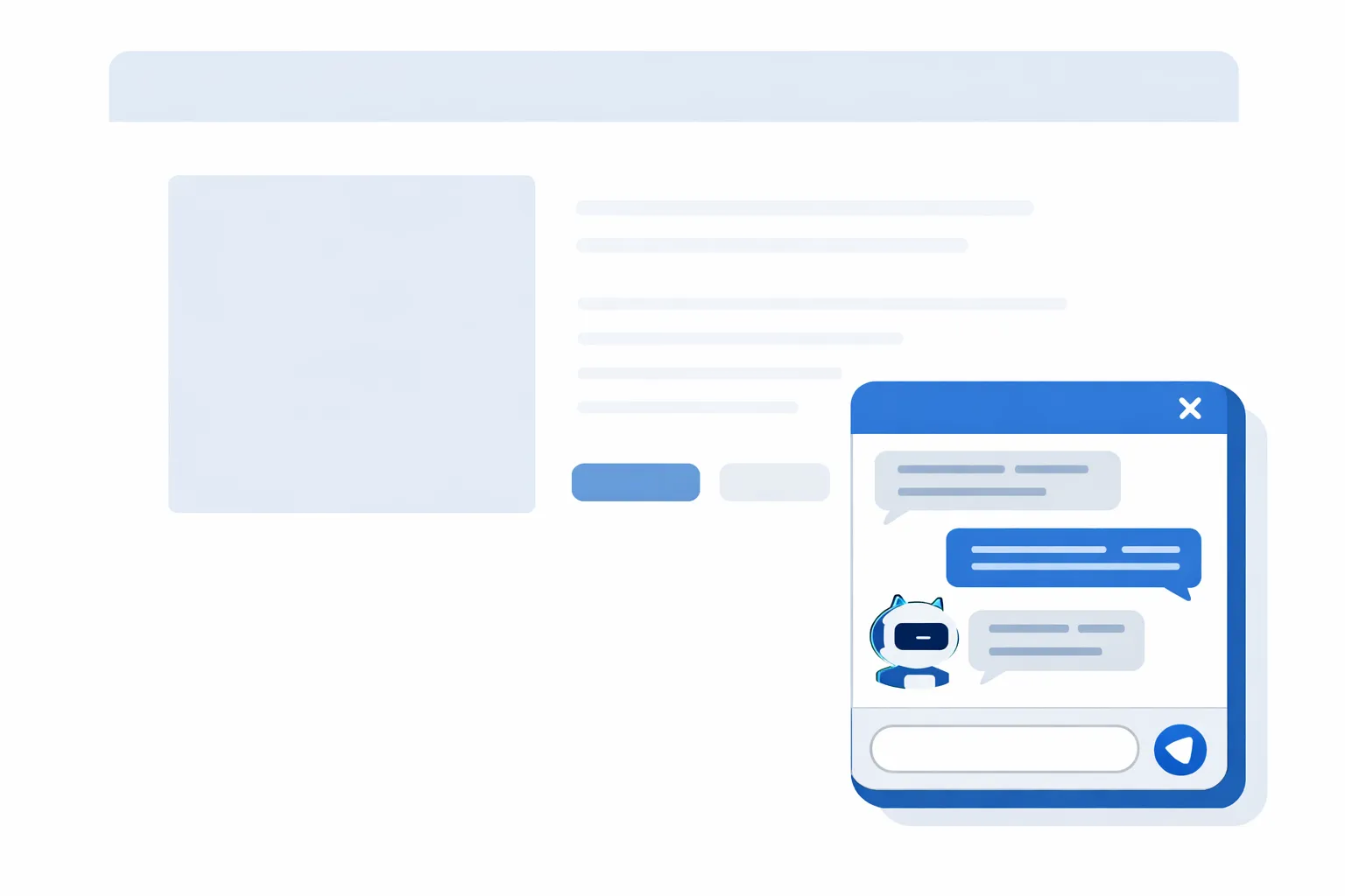 Client-facing chatbot widget on a website