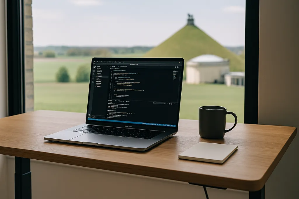 Flowful workspace in Waterloo, Belgium where we build custom AI for European SMBs