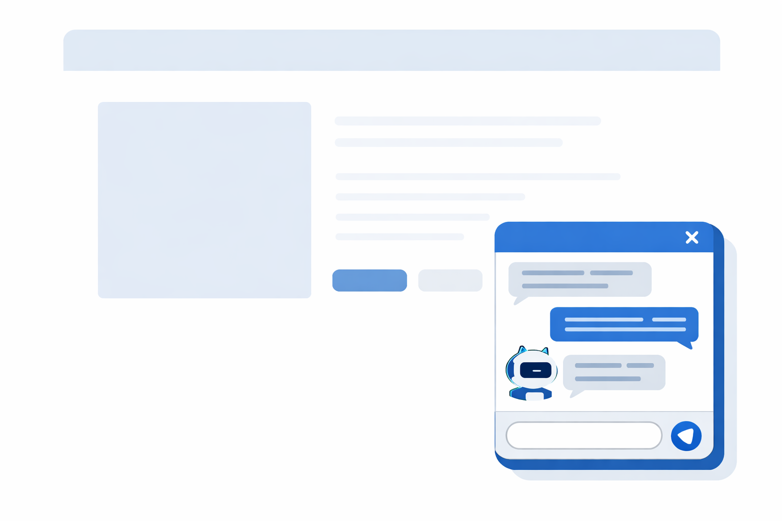Client-facing chatbot widget on a website